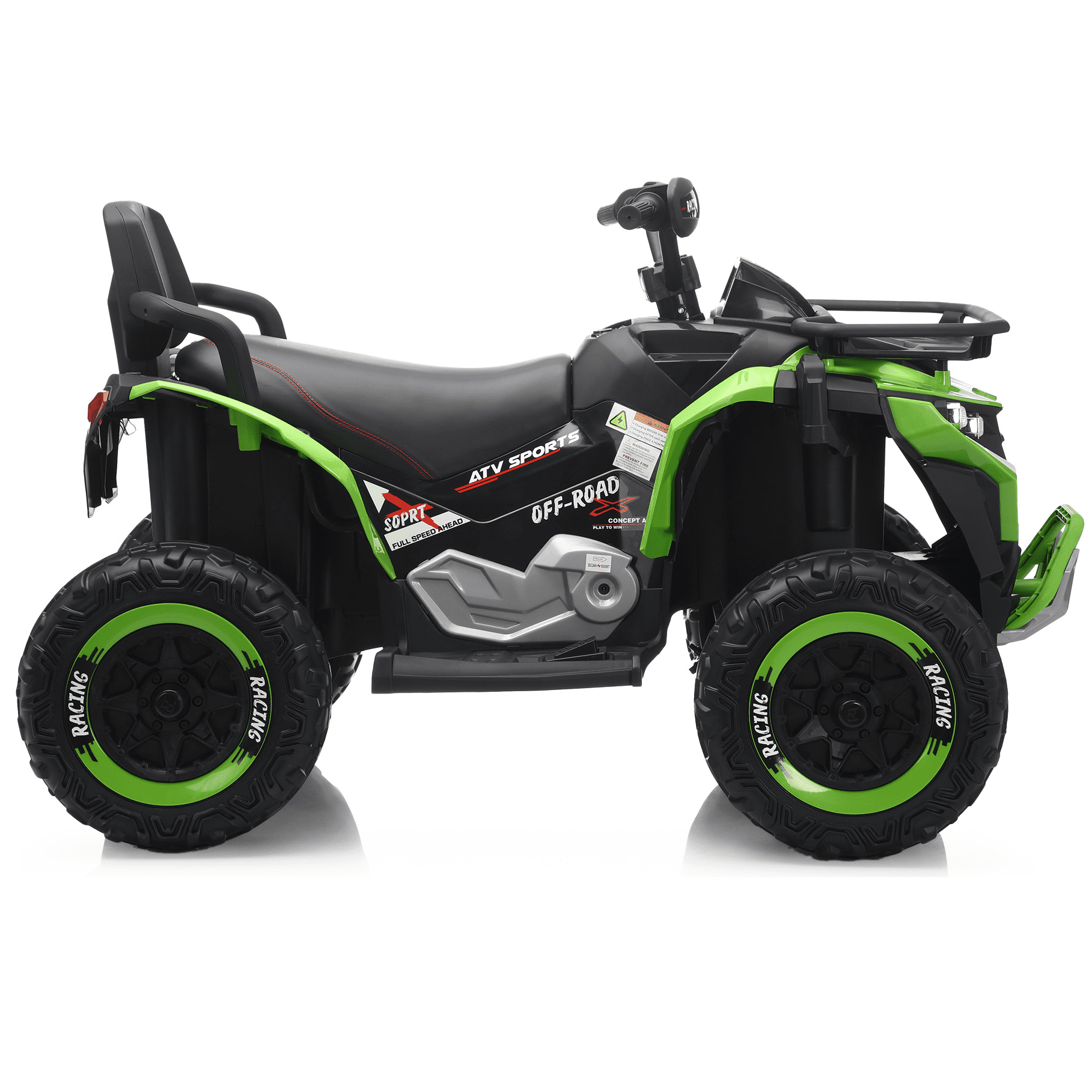 Funride 24 Volt Ride on Toys with Remote Control, Oversized ATV for Kids, 2-Seater 4 Wheeler for Toddlers, Power Car Wheels with Music, Bluetooth, Headlights, EVA Tires, Green