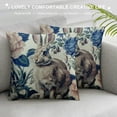 thumbnail image 3 of Shiartex Blue and White Porcelain Pillow Covers Floral Chinoiserie Rabbit Pattern Farmhouse Decorative French Country Style Cushion Pillowcases for Bedroom Living Room Sofa White, 3 of 5