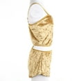 thumbnail image 4 of KOMOO Women Velvet Lace Sleepwear Sleeveless Crop Tops + Shorts Set 2pcs Pajamas Set, 4 of 5