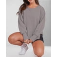 thumbnail image 3 of Womens Oversized Crewneck Long Sleeve Shirts Pullover Sweatshirts, 3 of 7
