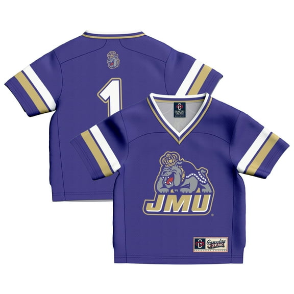 Toddler GameDay Greats #1 Purple James Madison Dukes Collegiate Football Fashion Jersey