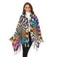 thumbnail image 3 of FORMRS Womens Scarf Winter Soft Long Big Warm Shawls Wrap Tassel Scarves, Beige Wavy Plaid, 3 of 9