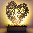thumbnail image 2 of Bangcool Wedding Night Lamp Wooden Hollow Heart Shape LED Table Light Table Decoration, 2 of 7