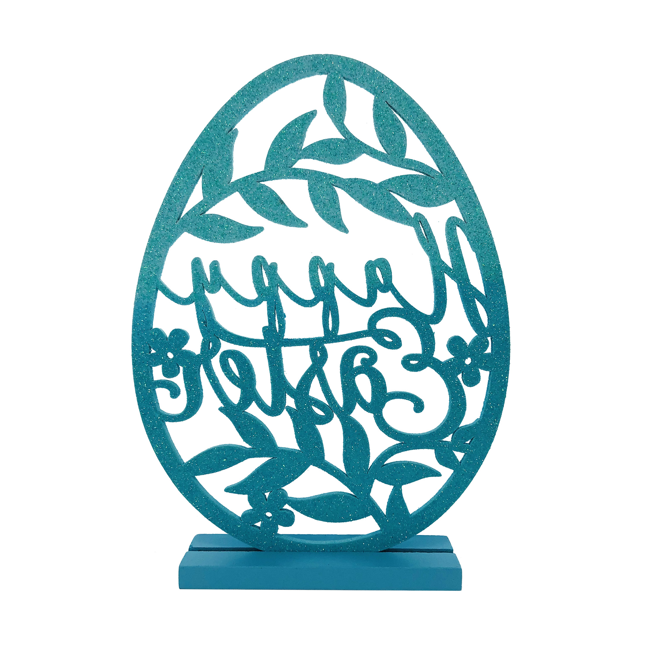 Way To Celebrate Laser-Cut Glittered Easter Egg Decoration
