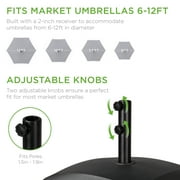Best Choice Products Fillable Mobile Umbrella Base Heavy Duty Market Stand w/ Wheels, Locks, 123lb Capacity - Black