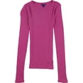 thumbnail image 1 of Aeropostale Womens Slim Fitting Ribbed Graphic T-Shirt, Purple, Juniors, Large, 1 of 1