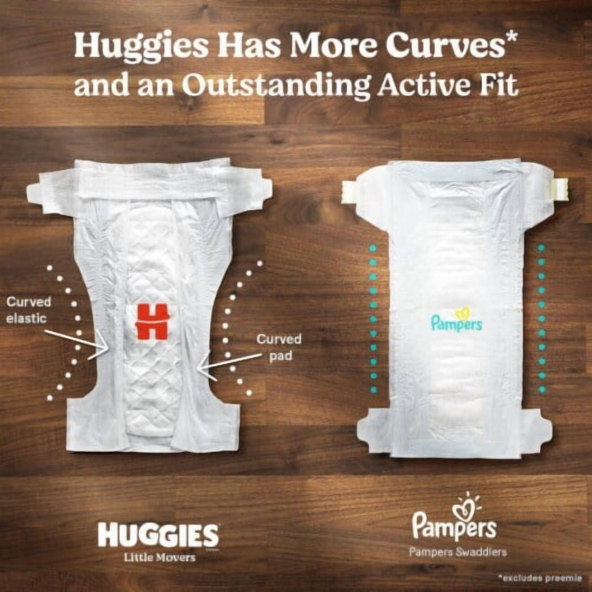 Huggies Little Movers Baby Diapers Size 4 (22-37 lbs) 22 count - Pack of 2