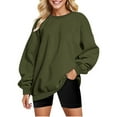thumbnail image 2 of Aboser Chandails en Molleton à Col Rond pour Femmes, Pull-Over Décontracté Surdimensionné, Blouse Ample à Manches Longues, Tenues Automne 2024, 2 of 4