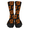 thumbnail image 2 of 6 7 Socks,67 Socks Six Seven 67 Meme Design Socks for Man Saffron (1Pack）, 2 of 8