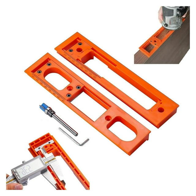 Door Hinge Jig Installation Kit,Adjustable Door Frame Hinge Template Router Jig with Milling Cutter