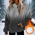 thumbnail image 2 of HAiming Fleece Fuzzy Hoodies for Women Gradient Oversized Long Sleeve Casual Pullover Hooded Sweatshirt Trendy Clothes, 2 of 5
