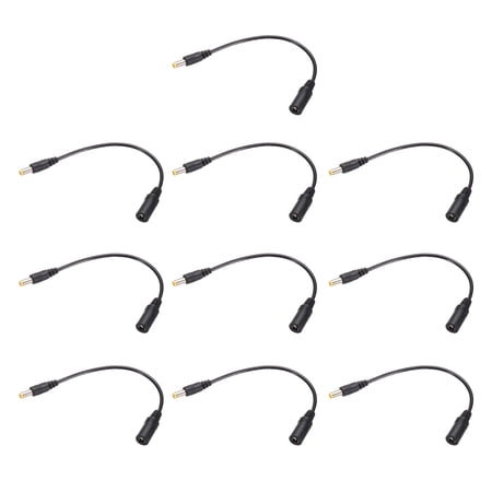 Uxcell 10 Pcs Tip Adapter Converter 5.5x2.1mm to 5.5x2.5mm 17cm DC Power Connect