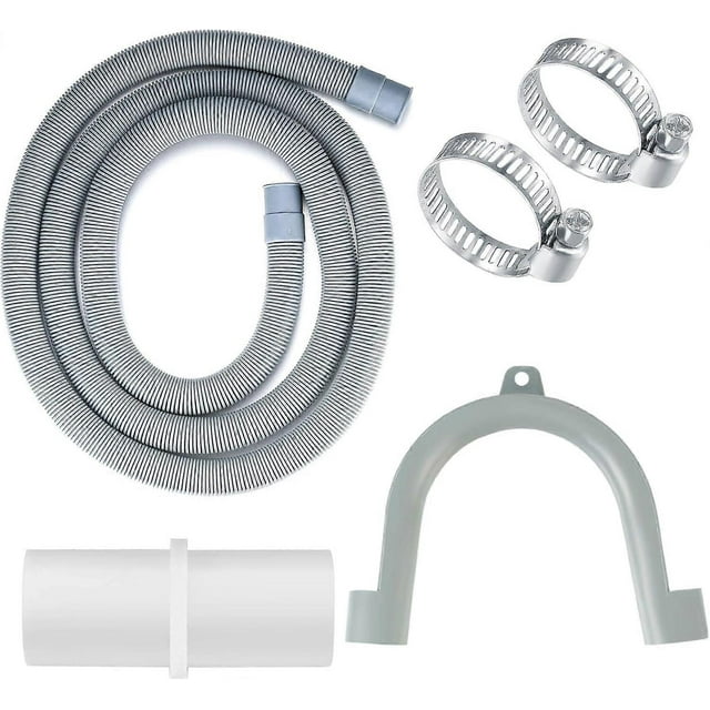Washing Machine Drain Hose, Universal Drain Hose, 2M Dishwasher Hose Extension with Bracket and Hose Clamp