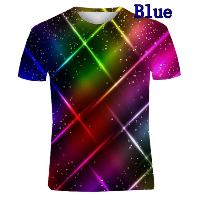 2024 Personalized Features Trendy Fashion Gradient Color Men's Printed T-shirt Simple and Versatile Street Style Short Sleeve