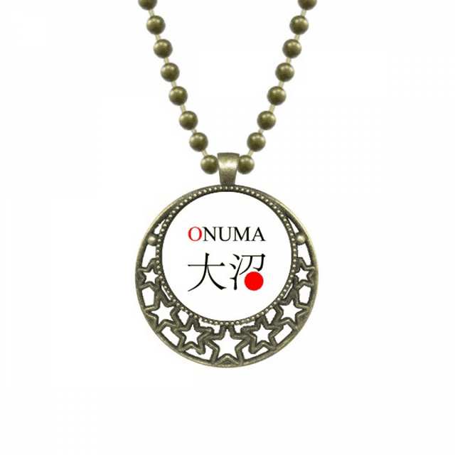 Onuma Japaness Ville Nom Rouge Soleil Drapeau Pendentif Étoile Collier Lune Chaîne Bijoux