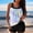 Multicolor_P, variant on Women Tankini Bathing Suit Fashion Print Slimming Effect Cut Out Accent Water Sports Ready Beach Perfect Multicolor M