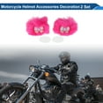 thumbnail image 2 of Accesorios para Casco de Motocicleta Decoración Moño Azul Esponjoso para Casco de Motocicleta Bicicleta Esquí Rosa Rojo Pegatina 2 Juegos, 2 of 6