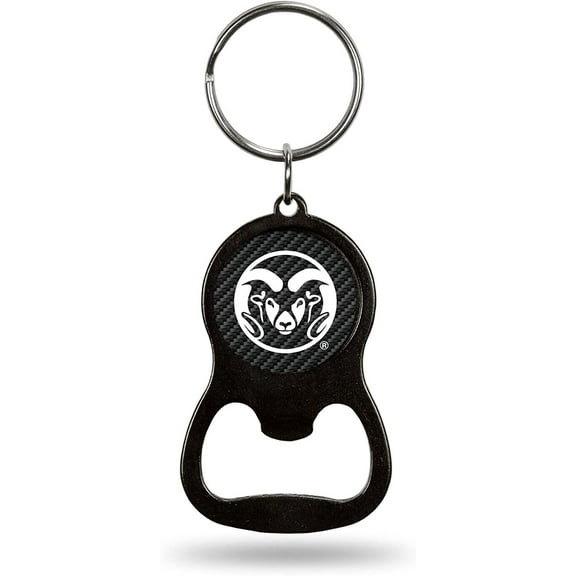 Colorado State University Rams Premium Solid Metal Keychain Bottle Opener, Carbon Fiber Design