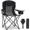 Protable chair-Black, variant on Slsy Oversized Rocking Camping Chair, Fully Padded Patio Chair with Cooler Bag and Side Pocket, High Back Portable Lawn Recliner Rocker Chairs for Camp, Patio, Supports 400 lbs