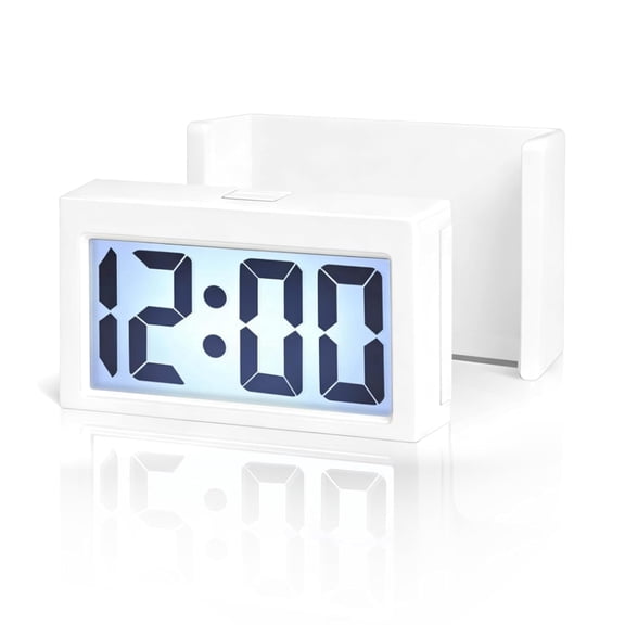 Betus Upgraded Car Digital Clock with Backlight – Stick-On or Clip-On Clock for Dashboard & Air Vent – Large Time & Day Display – Easy to Install – Compact Size – White, 1 Pack