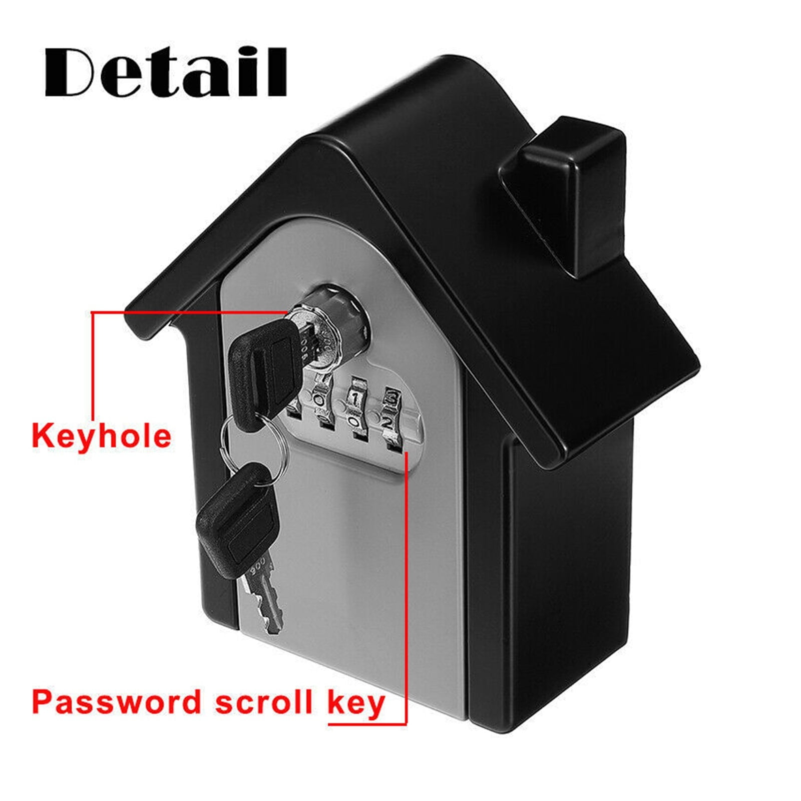 4 Digit Safe , Keys Lock Storage Box Wall Mount Holder Combination Case Organizer Double Insurance For Home Hotel School Universal ,Prevent Theft