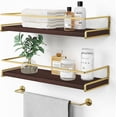 thumbnail image 1 of Forbena White Floating Shelves for Bathroom Organizer Over Toilet, Bathroom Shelves Wall Mounted with Towel Rack, Small Corner Wall Shelf for Bedroom Decor Kitchen Storage (White-Grey Set of 2), 1 of 5