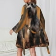 thumbnail image 2 of Cute Puppy Night Robe Long Sleeve V Neck Robe With Belt Women's Sleepwear Dresses, 2 of 9