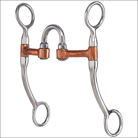 hilason stainless steel correction horse bit copper bars w/stainless steel port