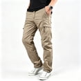 thumbnail image 2 of Men Stretchy Straight Cargo Sport Pants, Multi Pocket Thin Outdoor Daily Trousers S-XL（1 piece）, 2 of 10