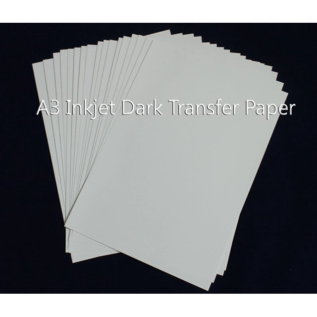 INTBUYING 20 Sheets Durable A3 Inkjet Dark Transfer Paper Heat Press DIY T-shirt Printing