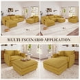 thumbnail image 5 of Muumblus Oversized Lounge Chair with Ottoman, Plush Cloud Accent Armchair for Living Room, Bedroom, Yellow Chenille, 5 of 9