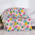 thumbnail image 3 of Fotbe Pineapple And Leaves Manta de Franela con Estampado, Manta Ultrasuave para Cama, Sofá, Auto, Hipoalergénica y Antibolitas-40"x30", 3 of 6