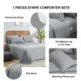thumbnail image 4 of Flymme Gray Stripe Comforter Set King Size, 7 Piece Boho Bed in a Bag King Comforter Sets with Sheets ,Lightweight Shabby Chic Bedding for Bedroom, 4 of 8