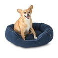 thumbnail image 5 of Vibrant Life Medium Oval Corduroy Cuddler Dog Bed, Blue, 24" x 20", 5 of 6