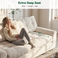 thumbnail image 4 of BEHOST 75.6" Chenille 3-Seater Sofa with Extra Deep Seats，Upholstered Couch with Side Storage & 2 Pillows, Cloud Sofa for Living Room，White, 4 of 10