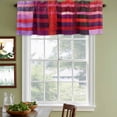 thumbnail image 3 of Red Purple Curtain Valances for Windows, Kitchen Valance Window Treatments Panel 2 Pack, Striped Plaid Modern Abstract Oil Painting Rod Pocket Short Curtains for Bathroom Bedroom 60 x 18 Inch, 3 of 8