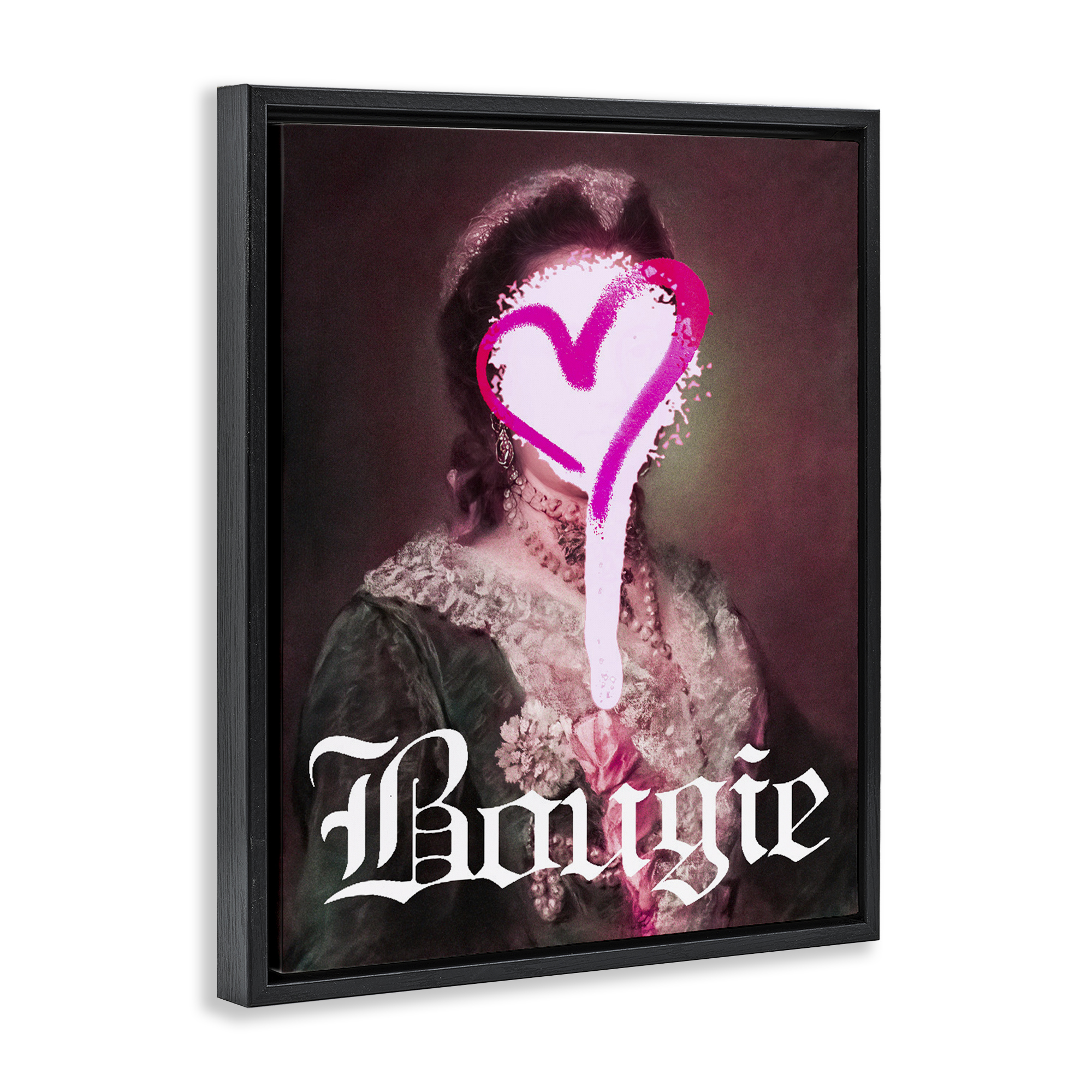 Bougie Classical Portrait Black Framed Floater Canvas Wall Art, design by Lil' Rue