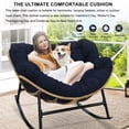 thumbnail image 2 of Cushions for Hanging Egg Chair, Thicken Outdoor rocking chair cushions, Garden Hanging Basket Chair Seat, Papasan Chair Cushion（Navy blue）, 2 of 7
