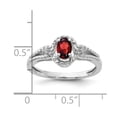 thumbnail image 4 of Sterling Silver Rhodium-plated Garnet & Diamond Ring, 4 of 7