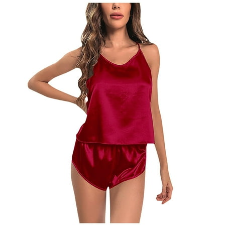 CZSCPDAW Plus Size Lingerie For Women Floral Teddy Bodysuits See Through Sexy Deep V Neck Mini New Ice Satin Suspender Pajamas Women s Sexy Home Clothes Shorts Suit