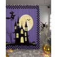 thumbnail image 2 of Halloween Purple Witch Haunted House Moon Night Shower Curtain Set ，Waterproof Fabric Shower Curtains Shower Curtains for Bathroom,Bathroom Decor 72"x72", 2 of 6