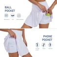 thumbnail image 5 of Pdbokew Women's Pleated Tennis Skirt Golf Skirt Athletic High-Waisted Belted Pocket Lined Shorts Fitness White L, 5 of 7