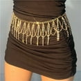 thumbnail image 2 of Belly Dance Waist Chain For Lady Shiny Rhinestone Tassel Body Jewelry Stage Performance Party Dress Metal Chain, 2 of 7