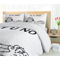 thumbnail image 4 of Ambesonne Humor Duvet Cover Sets, Hipster Mascot Meme, 2-Queen, Black and White, 4 of 6