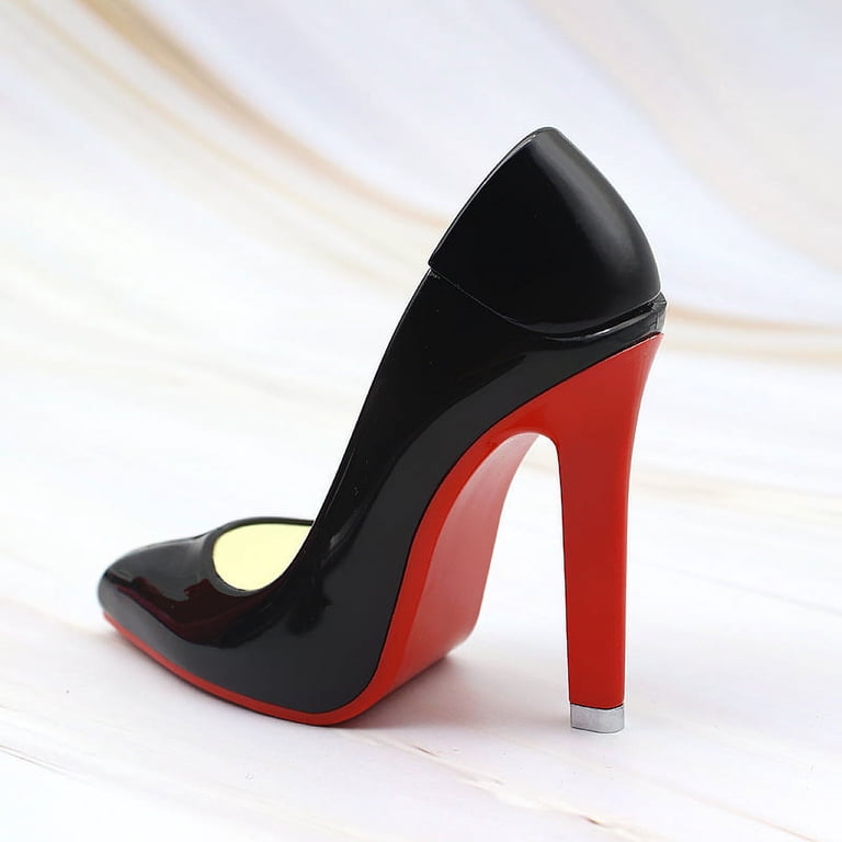 cigarette heels Cute Lady's High-heeled Shoes Lighter Creative Personality Butane Gas Women  Lighters for Cigarette Collection Decoration(White)