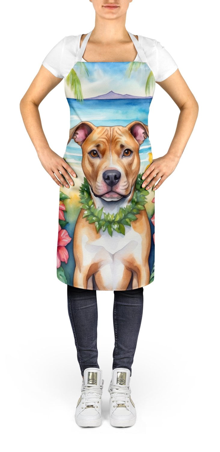Pit Bull Terrier Luau Apron 27 in x 30 in