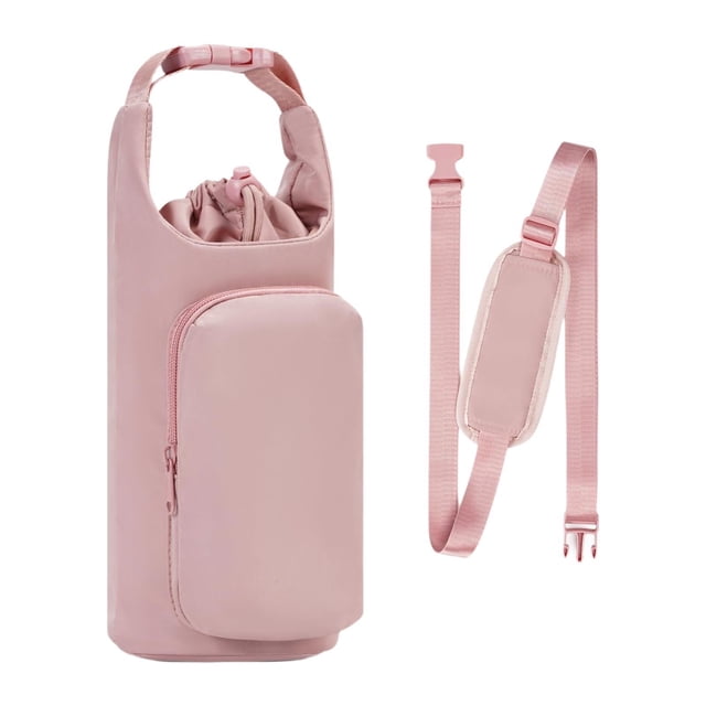 Bolsa de botellas de agua Bag Manga de botella de agua Fácil de usar Tapa de la taza Termos Termos Copa de taza para viajar mochilas acampando para Rosa