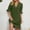 *Army Green, variant on ClodeEU Women's Summer Solid Color V Neck 3/4 Ruffle Sleeve Dress, Loose Fit Casual Flowy Mini Dress Army Green,Women's Plus L