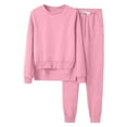 thumbnail image 1 of FAIWAD Women 2 Pieces Outfits Round Neck Irregular Split Sweatshirt Sweatpants Pullover Tracksuit, 1 of 4