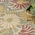 thumbnail image 4 of Nourison Aloha 5'3" x 7'5" Sage Rose Outdoor Rug, 4 of 10